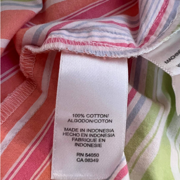 Jones New York Women's Shirt Size XL in Orange Pink Blue and Green Stripes - Picture 5 of 6